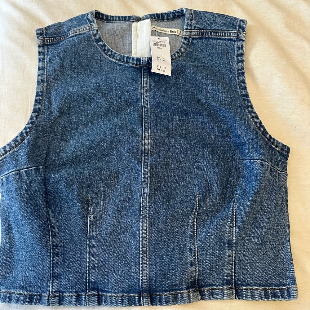 Blue Denim Sleeveless Top